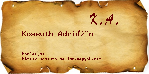 Kossuth Adrián névjegykártya